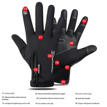 Outdoor Winter Gloves, Touchscreen Andwindproof Full-Finger Gloves for Sports, Travel,And Daily Activities,Men'S and Women'S Fleece Gloves